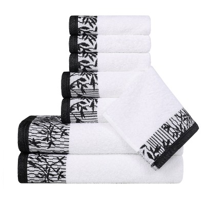 Charming Floral Accent Cotton Towel Set by Blue Nile Mills