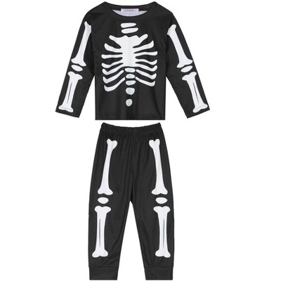 cheibear Halloween Long Sleeve Family Matching Sleepwear Party Cosplay Pajama Set Black Kids Medium