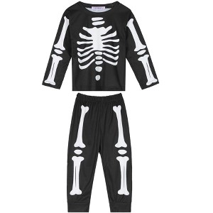 cheibear Halloween Long Sleeve Family Matching Sleepwear Party Cosplay Pajama Set Black Kids Medium - 1 of 4