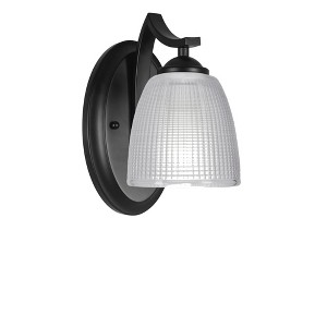 Toltec Lighting Zilo 1 - Light Sconce in  Matte Black with 5" Clear Ribbed Shade - 1 of 1
