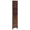 vidaXL Partition Screen 4 Panels Paulownia Wood Dark Brown - 3 of 4