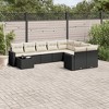 vidaXL 10 Piece Patio Sofa Set with Cushions - Black and Cream - 2 of 4