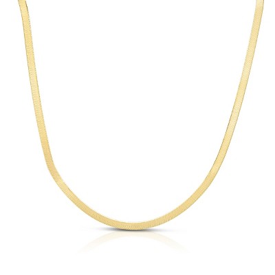 14k Gold 4.6mm Imperial Herringbone Chain Necklace