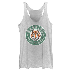 Women's Stranger Things Retro Hawkins High School Tiger Mascot Racerback Tank Top - 1 of 4