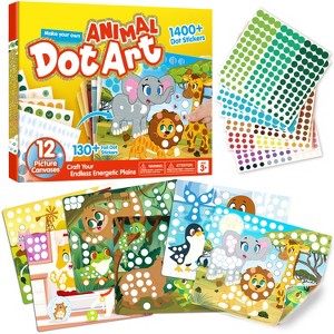 Joyfy Animal Dot Art Kit for Kids 3-7, No Mess Sticker Arts and Crafts, Creative DIY Activity Toy, Birthday Christmas Gifts for Boys Girls - 1 of 4