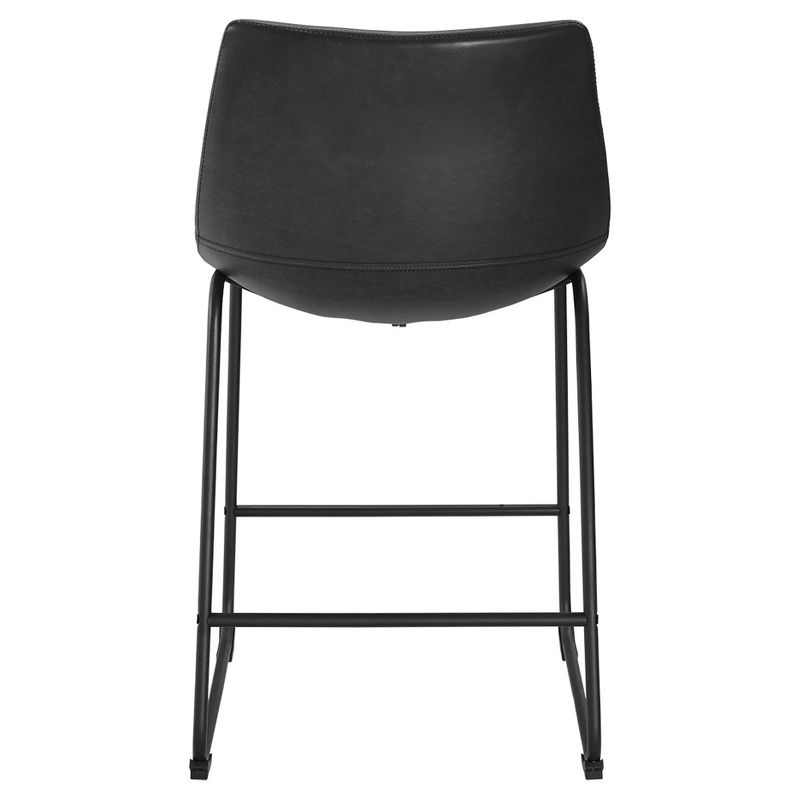 Set of 2 Laslo Modern Upholstered Faux Leather Counter Height Barstools - Saracina Home, 5 of 19