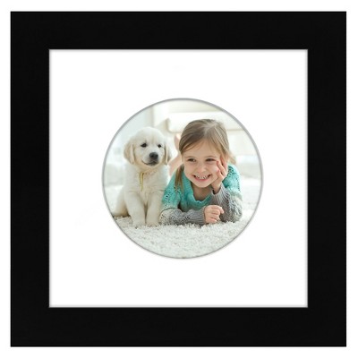 Americanflat 6" x 6" Picture Frame with Mat - Round & Heart Designs - Stylish Decor for Living Rooms, Dorms, Offices & More