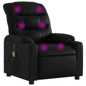 vidaXL Massage Recliner Chair Black Faux leather, metal, plywood Single - 1 of 4