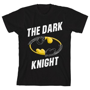 Batman Core The Dark Knight on Black Short Sleeve Youth T-Shirt - 1 of 3