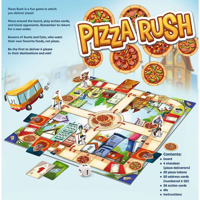 Trefl GamesPizza Rush Game: Strategy Board for Kids, Ages 5+, 2-4 Players, Creative Thinking, 30+ Min Play Time, 4 of 6