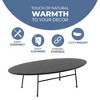 LeisureMod Rossmore Modern Oval Coffee Table with Black Steel Frame - 3 of 4