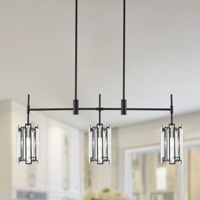 Rennnsan Thalor 35" W 3 - Light Liner Crystal Modern Glam Dimmable Kitchen Island Pendant