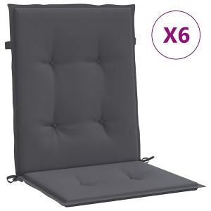 vidaXL Lowback Chair Cushions in Anthracite | 100% Polyester Oxford Fabric | Comfortable and Durable | for Outdoor Furniture | Set of 6 - 1 of 4