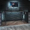 Emma and Oliver Black Gaming Desk with Cup Holder, Headphone Hook, and Monitor/Smartphone Stand - 2 of 4