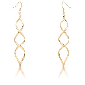Slickblue Women's Twist Drop Earrings, Rose Gold/Gold/Silver, Hook Back, Fashion Jewelry - 1 of 3