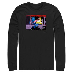Men's The Simpsons Homer and the Devil Long Sleeve Shirt - 1 of 4