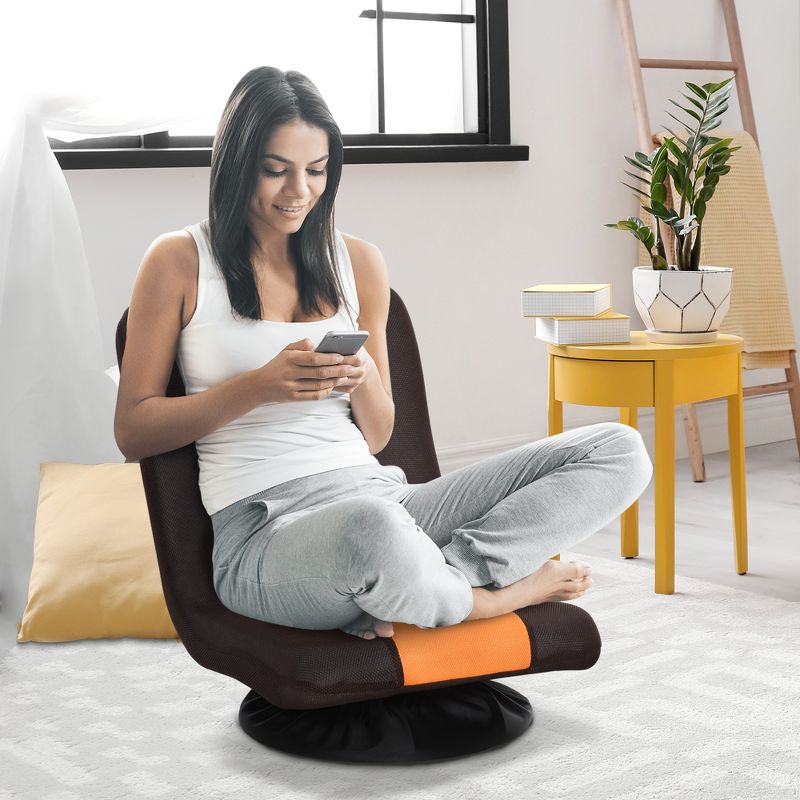 HOMCOM 360 Degree Swivel Video Gaming Chair, Folding Floor Sofa 5-Position Adjustable Lazy Chair, 3 of 7