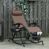 Outdoor Rocking Chairs, Foldable Reclining Zero Gravity Lounge Rocker with Pillow, Cup & Phone Holder, Combo Design with Folding Legs - 2 of 4