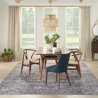Gray Floral Cotton Chenille 8' x 10' Area Rug