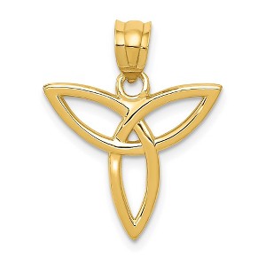 Black Bow Jewelry 14k Yellow Gold 18mm Trinity Symbol Pendant - 1 of 4