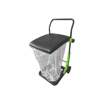 Adjustable Black and Green Metal Garden Cart with Lid