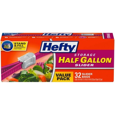 Hefty 1 Qt. Slider Freezer Bag Stand and Fill Expandable Bottom