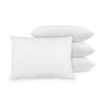 BioPEDIC Ultra Fresh Plush Density Polyester Luxury Fabric Sleeping Pillow with Moisture Wicking Technology and Cotton Cover, 4 Count, Standard