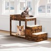 VEVOR Pet Bunk Bed with Stairs, Dog/Cat Window Perch for High Beds and Couches, Medium Multi-Level 3 Step Dog Seat Platform Sleeper (Rustic Brown) - 2 of 4