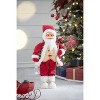 Gulches Series  Red and White Shatterproof Standing Santa with Lantern and Bag Holiday Ornament - 3 of 4