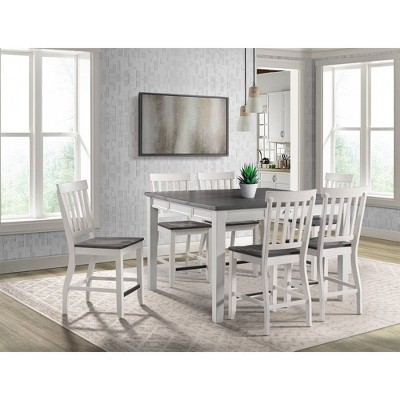 Jamison Rustic Two-Tone Gray & White Wood Counter Stools - Set of 2