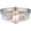 Progress Lighting Blakely 2-Light Flush Mount Ceiling Fixture, Brushed Bronze, Clear Glass Shade - 3 of 4