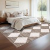 Washable Runner Rug, Modern Checkered Entryway Kitchen Rug Low Pile Soft Trellis Bathroom Carpet Front Door Mat - 3 of 4
