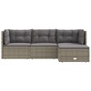 vidaXL 4 Piece Patio Lounge Set with Cushions Gray Poly Rattan - 4 of 4