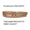 Allegra K Women's Belt PU Leather Skinny Plus Size Punk Rock Style Grommet Waist Belts - 3 of 4