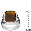 Steeltime Men's stainless steel and tiger eye rectangular ring. Size Option: 9-12 - 3 of 4