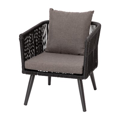 Kierra Black and Gray Metal 4-Piece Patio Conversation Set