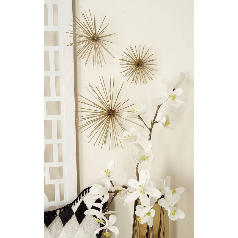 Contemporary Metal Starburst 3D Wall Decor Set of 3 Gold - Olivia &#38; May, 3 of 19