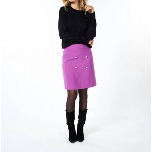 Women's Button Detail Mini Skirt - ESQUALO - 1 of 4