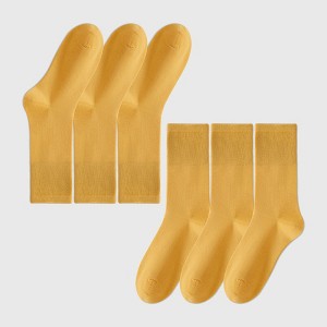 Anna-Kaci Women's Soft White Slouchy Ankle Socks 6pk - Yellow - 1 of 4