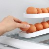LunaLulinlk Egg Dispenser, Space-Saving Rolling Organizer for Fridge, Refrigerator Bin, White - 4 of 4