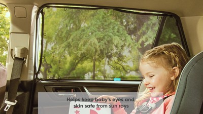 Magnetic Stretch-to-Fit Black Mesh Car Sun Shade