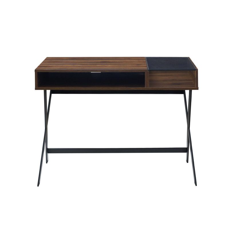 Modern Mixed Material Open Storage Computer Desk - Saracina Home, 4 of 8