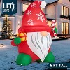 Joyfy 6 FT Tall Christmas Inflatable Outdoor Decoration, Gnome with Gift & Candy Cane Inflatable with LEDs for Xmas Party Indoor Outdoor Holiday Decor - 2 of 4
