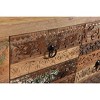 Reclaimed Wood 3 Drawers 2 Door Sideboard Brown - Timbergirl: Rustic Storage Console - 3 of 4