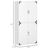 NicBex 63 Inch Tall Kitchen Pantry Storage Cabinet with 4 Doors for Dining Room,Bathroom,Kitchen,White - 3 of 4