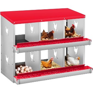 Coucheta Chicken Nesting Boxes - Available in Multiple Styles (Bracket Leg/Two-Tier/Wall Mount) & Compartments (6/8/10) for Easy Egg Collection. - 1 of 4