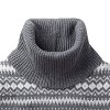 Hope & Henry Girls' Turtleneck Sweater Dress (Grey Fair Isle, 5) - 2 of 4
