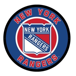 Evergreen Ultra-Thin Edgelight LED Wall Decor, Round, New York Rangers- 23 x 23 Inches Made In USA - 1 of 4