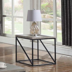 Square End Table with Sonoma Wood Top and Metal Base ¨C Ideal for Contemporary Interiors for Living Room - 1 of 4