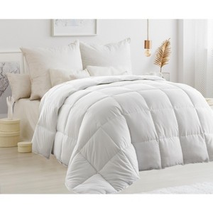 ComfyDown Down Feather Comforter  Lightweight All-Season Duvet Insert with 100% Cotton Cover, Made in USA, Washable with Corner Tabs - 1 of 4